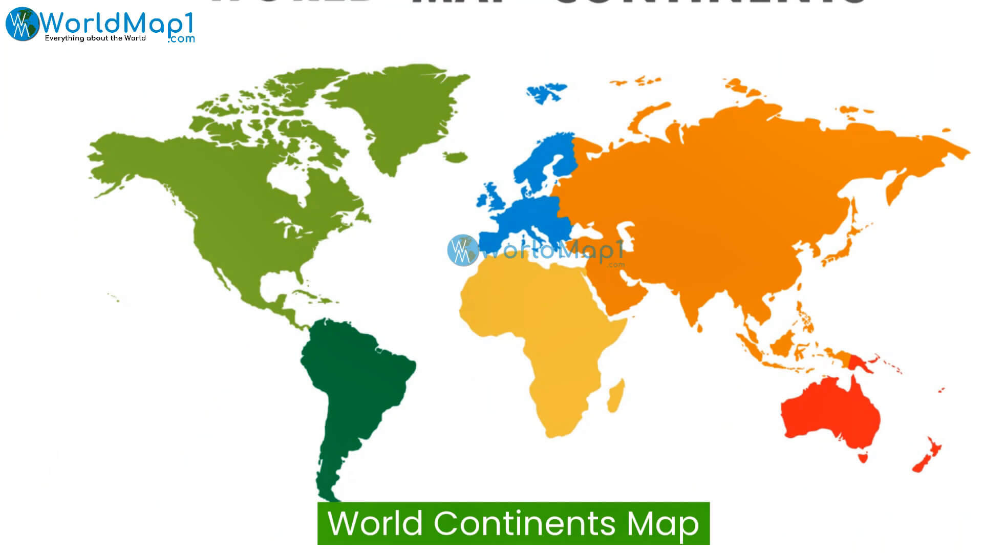 Carte des continents du monde